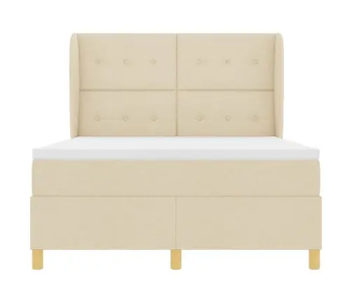 Voodi Vedrudega Ja Madratsiga Tumehall 90X190 Cm Kangas Cream