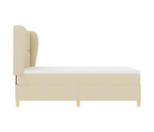 Voodi Vedrudega Ja Madratsiga Tumehall 90X190 Cm Kangas Cream