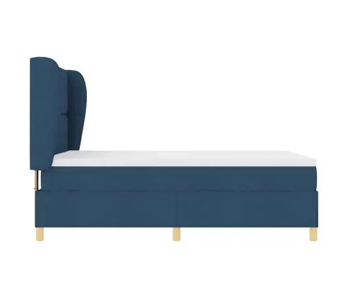 Voodi Vedrudega Ja Madratsiga Tumehall 90X190 Cm Kangas Sinine