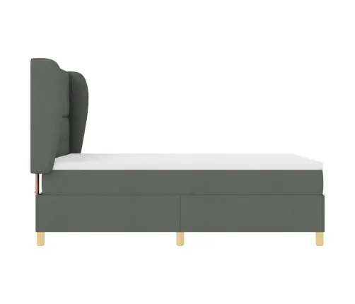 Voodi Vedrudega Ja Madratsiga Tumehall 90X190 Cm Kangas Kangas