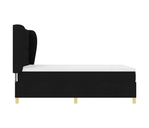 Gulta Ar Matraci Tumši Pelēks 90X190 Cm Audums Ar Matraci Melna Vidaxl