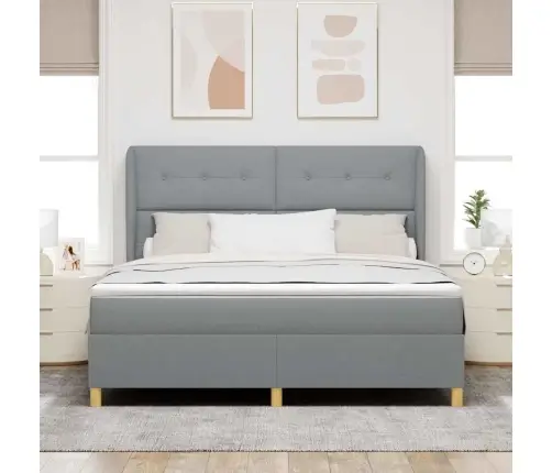 Voodi Vedrudega Ja Madratsiga Tumehall 90X190 Cm Kangas Kangas