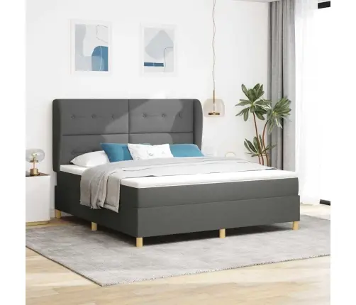 Voodi Vedrudega Ja Madratsiga Tumehall 90X190 Cm Kangas Kangas