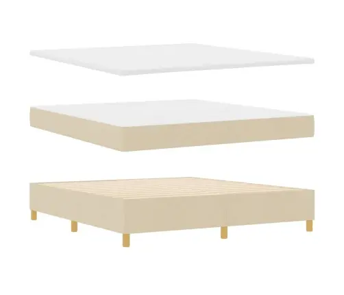 Gulta Ar Matraci Tumši Pelēks 90X190 Cm Audums Krēmkrāsa Vidaxl