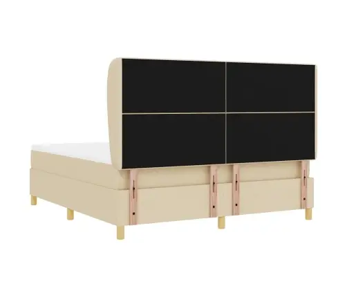 Gulta Ar Matraci Tumši Pelēks 90X190 Cm Audums Krēmkrāsa Vidaxl