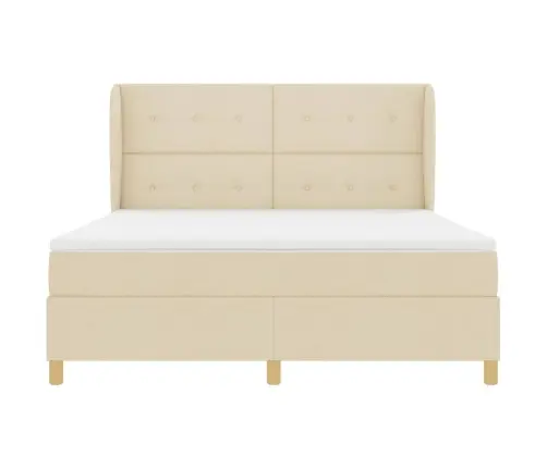 Gulta Ar Matraci Tumši Pelēks 90X190 Cm Audums Krēmkrāsa Vidaxl