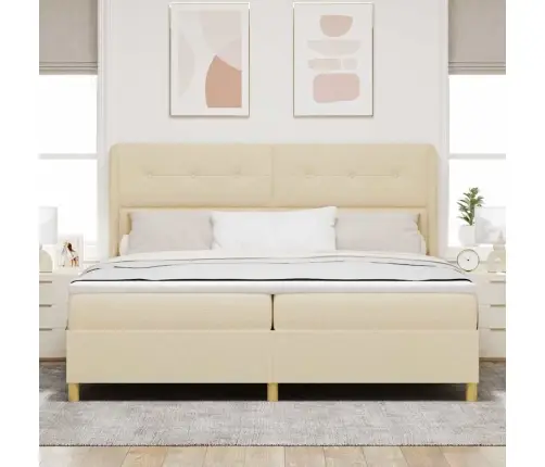 Voodi Vedrudega Ja Madratsiga Tumehall 90X190 Cm Kangas Cream