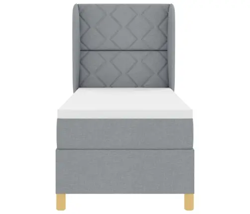 Voodi Vedrudega Ja Madratsiga Tumehall 90X190 Cm Kangas Kangas