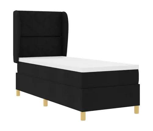 Voodi Vedrudega Ja Madratsiga Tumehall 90X190 Cm Kangas Must