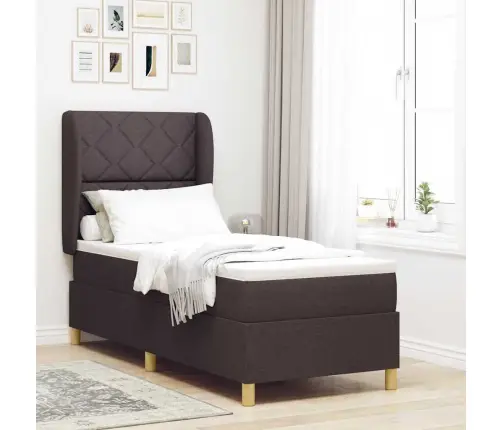 Voodi Vedrudega Ja Madratsiga Tumehall 90X190 Cm Kangas Kangas