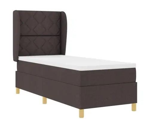 Voodi Vedrudega Ja Madratsiga Tumehall 90X190 Cm Kangas Kangas