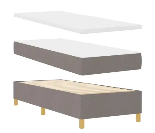 Gulta Ar Matraci Tumši Pelēks 90X190 Cm Audums Pelēkbrūna Vidaxl