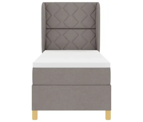 Gulta Ar Matraci Tumši Pelēks 90X190 Cm Audums Pelēkbrūna Vidaxl