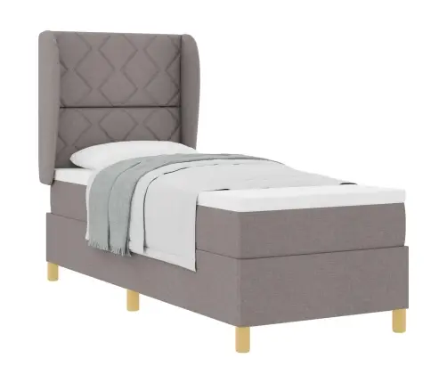 Gulta Ar Matraci Tumši Pelēks 90X190 Cm Audums Pelēkbrūna Vidaxl