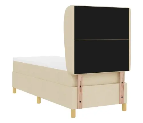 Voodi Vedrudega Ja Madratsiga Tumehall 90X190 Cm Kangas Cream