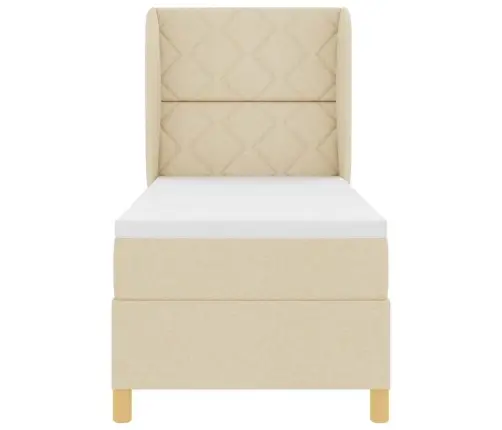 Voodi Vedrudega Ja Madratsiga Tumehall 90X190 Cm Kangas Cream