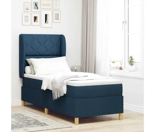 Lova Su Spyruokliniu Čiužiniu Tamsiai Pilkos Spalvos 90X190 Cm