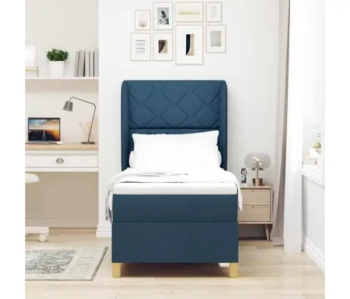 Lova Su Spyruokliniu Čiužiniu Tamsiai Pilkos Spalvos 90X190 Cm