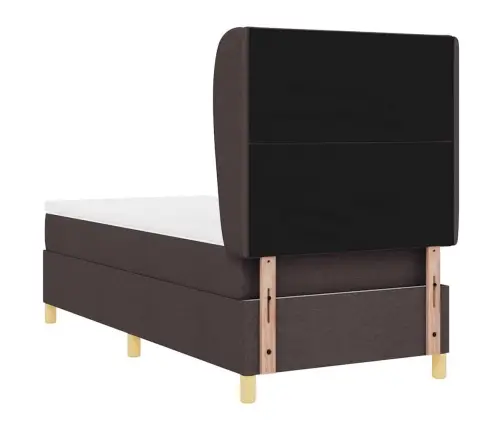 Gulta Ar Matraci Tumši Pelēks 90X190 Cm Audums Tumši Brūna Vidaxl