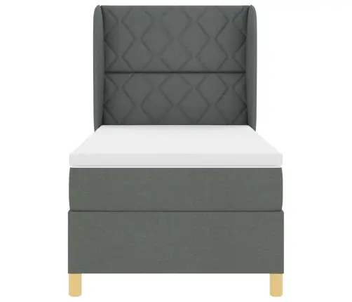 Lova Su Spyruokliniu Čiužiniu Tamsiai Pilkos Spalvos 90X190 Cm