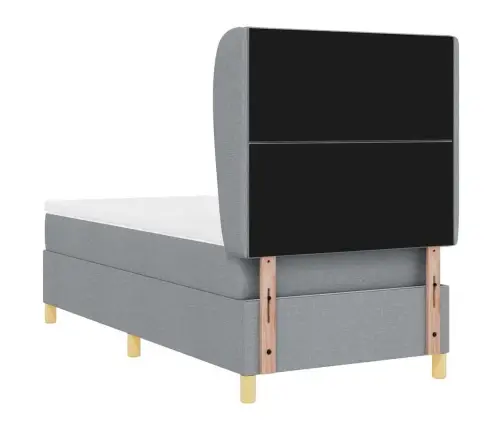 Voodi Vedrudega Ja Madratsiga Tumehall 90X190 Cm Kangas Kangas