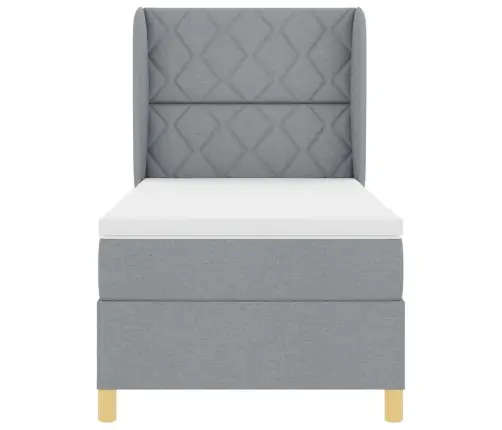 Voodi Vedrudega Ja Madratsiga Tumehall 90X190 Cm Kangas Kangas