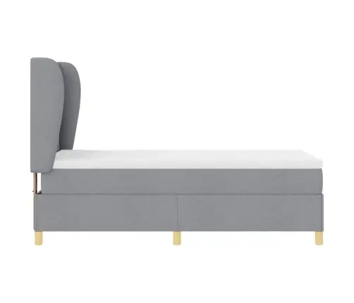 Voodi Vedrudega Ja Madratsiga Tumehall 90X190 Cm Kangas Kangas