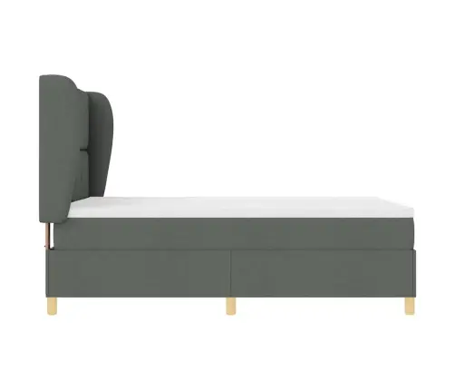 Lova Su Spyruokliniu Čiužiniu Tamsiai Pilkos Spalvos 90X190 Cm