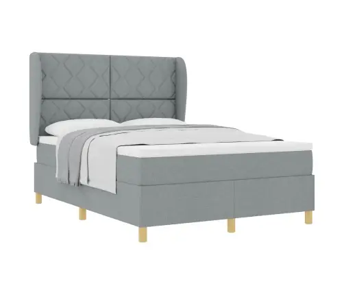 Gulta Ar Matraci Tumši Pelēks 90X190 Cm Audums Gaiši Pelēka Vidaxl