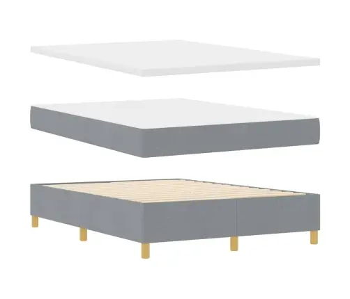 Gulta Ar Matraci Tumši Pelēks 90X190 Cm Audums Gaiši Pelēka Vidaxl