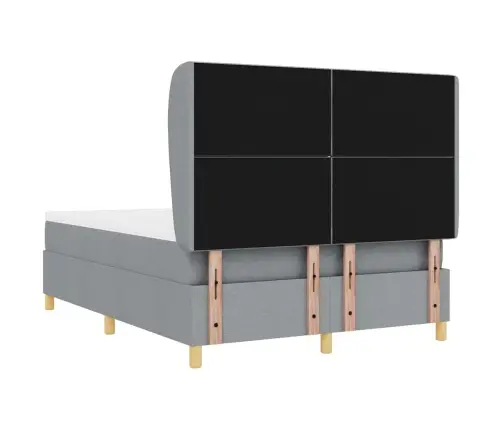 Gulta Ar Matraci Tumši Pelēks 90X190 Cm Audums Gaiši Pelēka Vidaxl