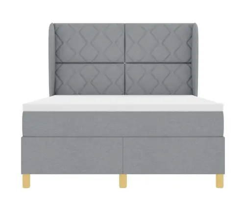 Gulta Ar Matraci Tumši Pelēks 90X190 Cm Audums Gaiši Pelēka Vidaxl