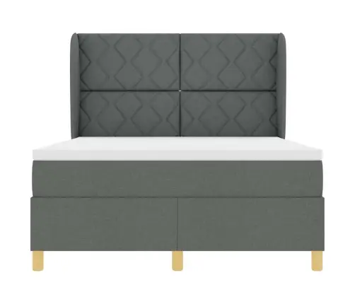 Voodi Vedrudega Ja Madratsiga Tumehall 90X190 Cm Kangas Kangas