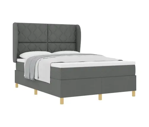 Voodi Vedrudega Ja Madratsiga Tumehall 90X190 Cm Kangas Kangas