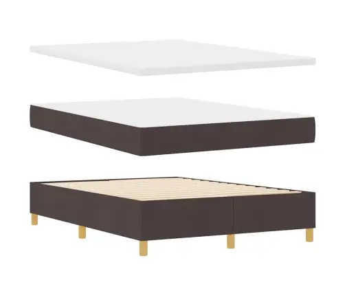 Gulta Ar Matraci Tumši Pelēks 90X190 Cm Audums Tumši Brūna Vidaxl