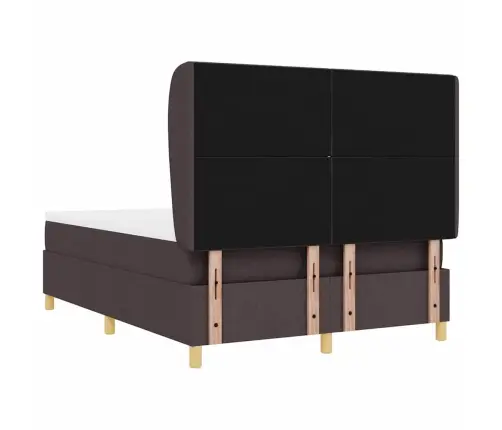 Gulta Ar Matraci Tumši Pelēks 90X190 Cm Audums Tumši Brūna Vidaxl