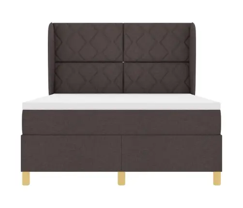 Gulta Ar Matraci Tumši Pelēks 90X190 Cm Audums Tumši Brūna Vidaxl