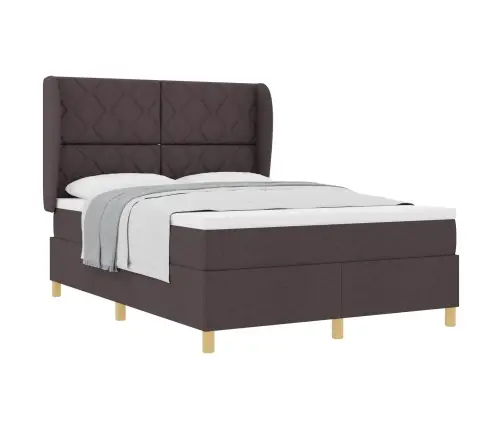 Gulta Ar Matraci Tumši Pelēks 90X190 Cm Audums Tumši Brūna Vidaxl