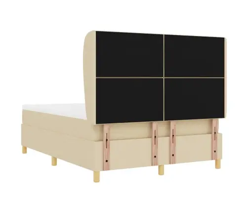 Gulta Ar Matraci Tumši Pelēks 90X190 Cm Audums Krēmkrāsa Vidaxl