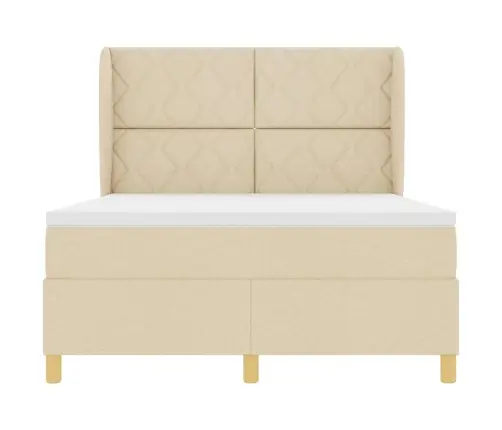 Gulta Ar Matraci Tumši Pelēks 90X190 Cm Audums Krēmkrāsa Vidaxl