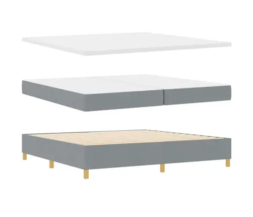 Gulta Ar Matraci Tumši Pelēks 90X190 Cm Audums Gaiši Pelēka Vidaxl