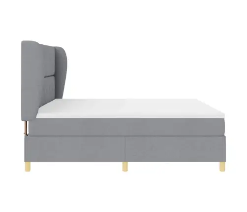 Voodi Vedrudega Ja Madratsiga Tumehall 90X190 Cm Kangas Kangas