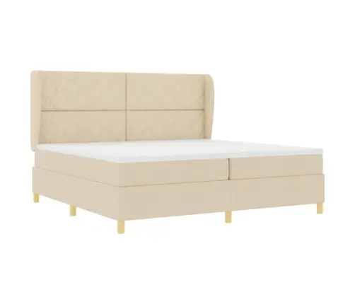 Gulta Ar Matraci Tumši Pelēks 90X190 Cm Audums Krēmkrāsa Vidaxl