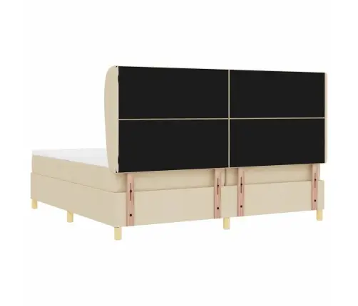 Gulta Ar Matraci Tumši Pelēks 90X190 Cm Audums Krēmkrāsa Vidaxl