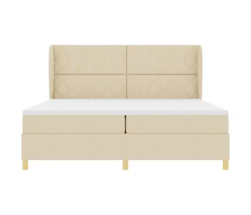 Gulta Ar Matraci Tumši Pelēks 90X190 Cm Audums Krēmkrāsa Vidaxl