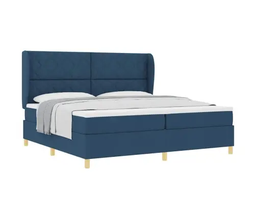 Voodi Vedrudega Ja Madratsiga Tumehall 90X190 Cm Kangas Sinine