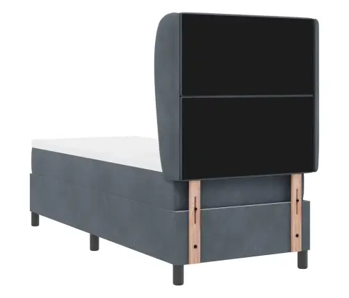 Gulta Ar Atsperēm Un Matraču, Tumši Pelēka, 80X200 Cm, No Samta Vidaxl