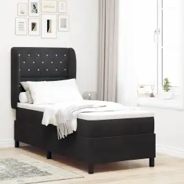 Kiemas Lova Su Čiužiniu Juoda 200 X 80 Cm Poliesteris Kiemas Lova Su Čiužiniu Juoda 200 X 80 Cm Poliesteris