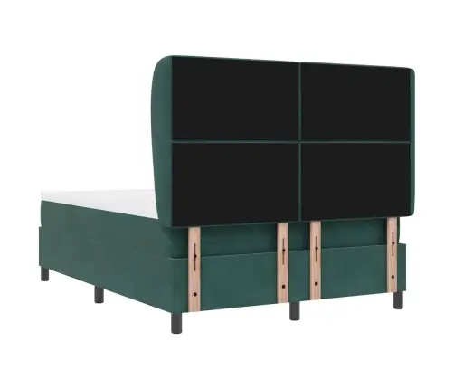 Kiemas Lova Su Čiužiniu Tamsiai Žalia 200 X 140 Cm Poliesteris