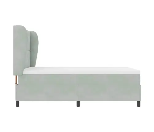 Kiemas Lova Su Čiužiniu Šviesiai Pilka 200 X 160 Cm Poliesteris